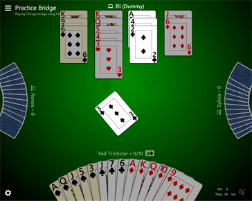 Board showing dummy’s suggested card