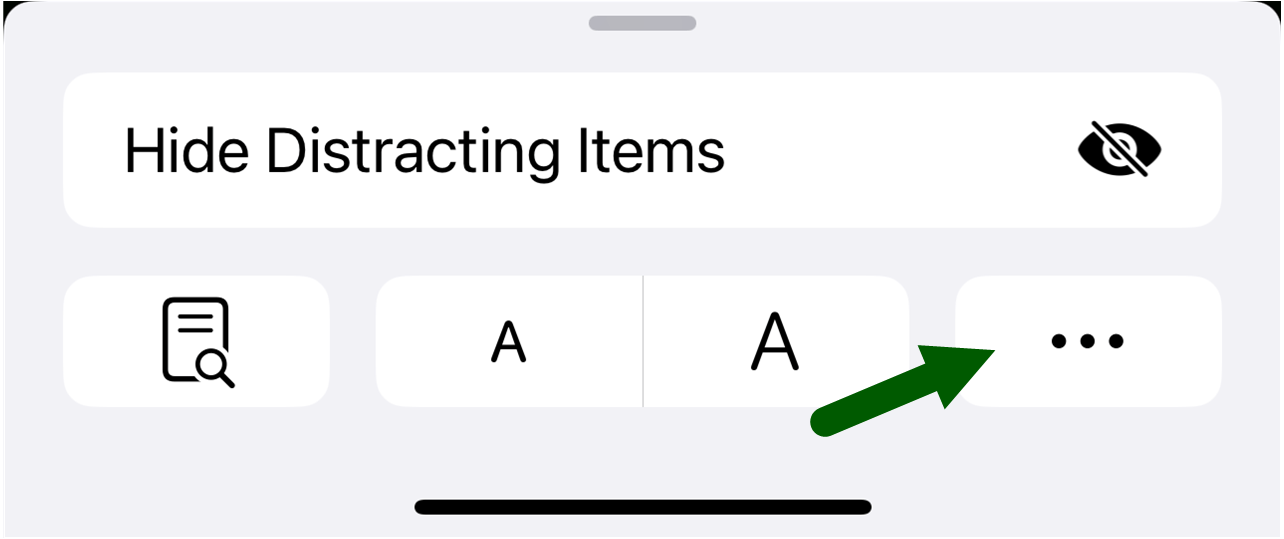 iPad page menu